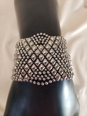 Sergio Guttierez Liquid Metal Silver Tone Mesh Bracelet